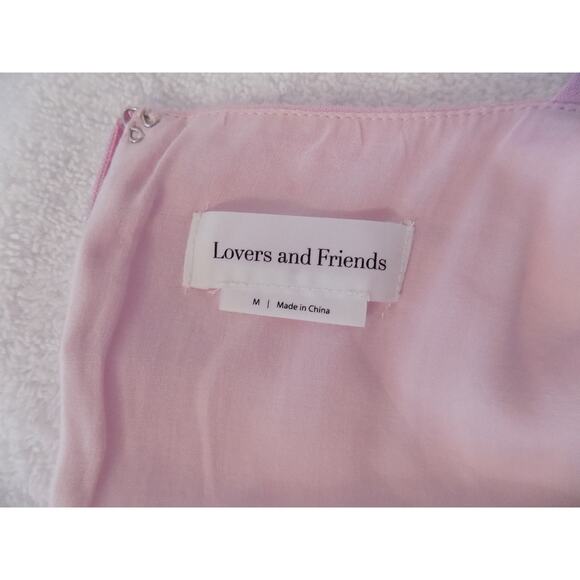 Lovers and Friends pink sundress wrap style spaghetti straps linen size Medium - Picture 8 of 9